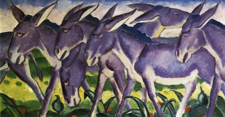 (image for) Handmade oil painting Copy paintings of famous artists Franz Marci's art Donkey Frieze 1911